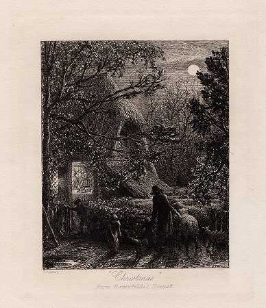 圣诞节（1850） by Samuel Palmer