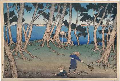旅游纪念品，第一辑：从Katsura岛看松岛（1919） by Kawase Hasui
