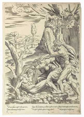 亚当和夏娃哀悼亚伯之死。在F.Salviati（1540）之后 by Girolamo Faccioli