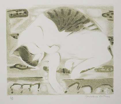 沉睡的猫（20世纪下半叶） by Madeleine Cocteau