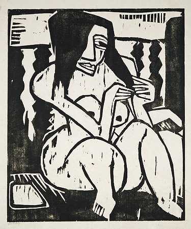 松发女子（1913）（“松发女子”） by Karl Schmidt-Rottluff