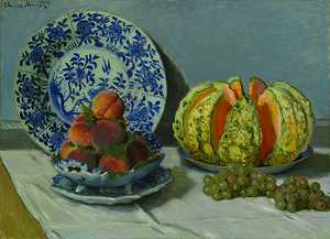 《甜瓜静物》（1872） by Claude Monet