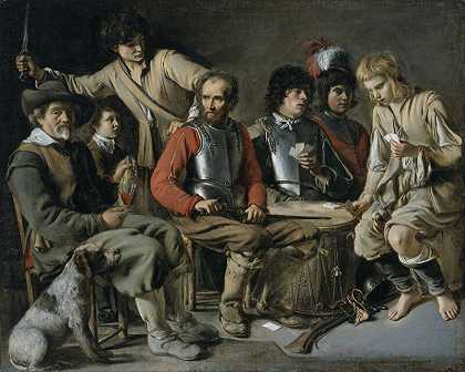 士兵打牌（争吵）（约1640年） by Louis Le Nain