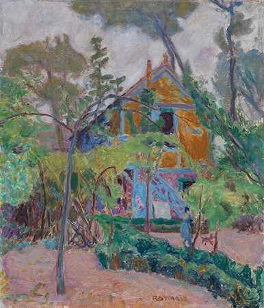 树上的房子（弗农内的“我的商队”）（约1918年） by Pierre Bonnard