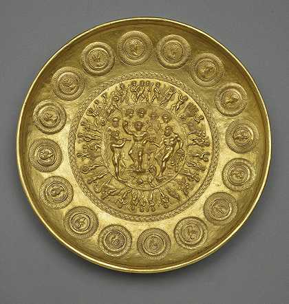 提供装有巴克斯、大力神和硬币的碗（约210个） by Unknown Artist