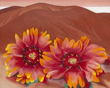 《花团锦簇的红山》（1937） by Georgia O’Keeffe