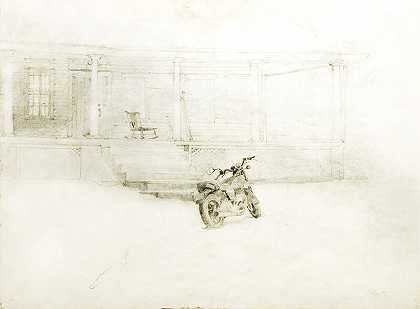 吉米的门廊（坦佩拉“漂流”的书房）（1991年） by Andrew Wyeth