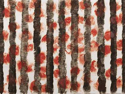 无标题的黑色红色竖线（1984年） by Felrath Hines