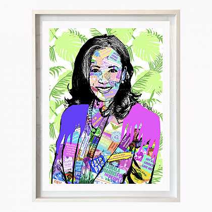 卡马拉·哈里斯——候任副总统当代波普艺术肖像（带框）（2020年） by Amy Smith