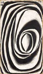 黑白螺旋抽象形式（1938） by Joaquín Torres-García