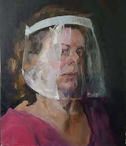 绝不是新娘。带遮阳板的自画像（约2021年） by Jane Kelly