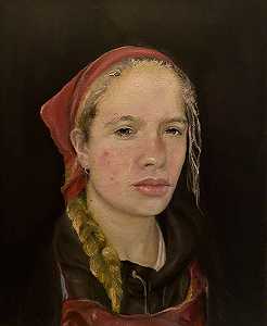 女艺术家肖像（自画像）（约2021年） by Amelia Lovell