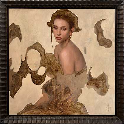 《穿金色衣服的女人》（2021） by Jose Lopez Vergara