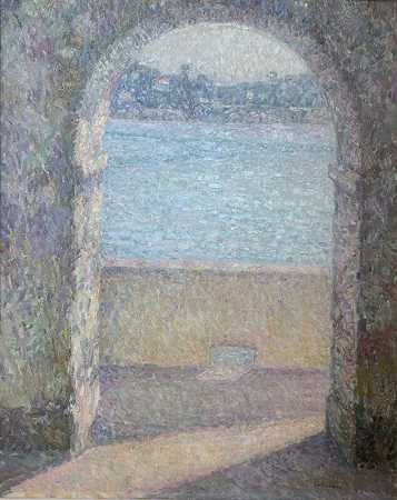 滨海维尔夫兰奇海门（1926年） by Henri Le Sidaner