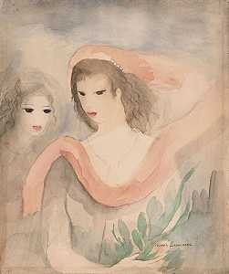 《两个女人的头》，Circa 1926-27（1940） by Marie Laurencin