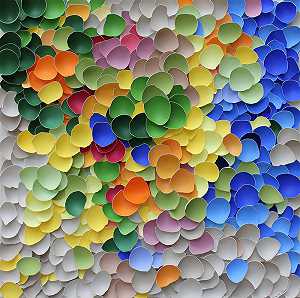 “印象”混合媒体绘画、蛋壳、画布上的丙烯酸漆（2020年） by Larisa Safaryan