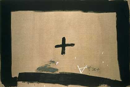 带框十字（1989） by Antoni Tàpies
