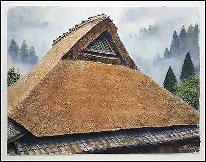 新茅草屋、旧瓷砖（2008） by Brian Williams