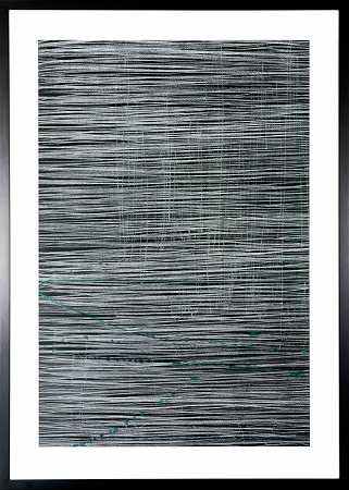 微风吹过窗帘——蓝、黑、白当代抽象作品（2020） by Katherine Filice
