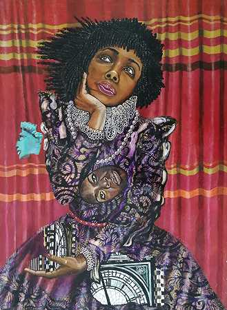 阿玛卡女王、尼娜·西蒙娜面具、自由之头和大本钟碎片（2020） by Eria Sane Nsubuga