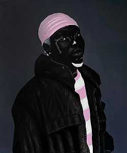 穿着粉色杜拉格的黑人男孩（2021年） by Johnson Eziefula