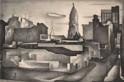 《城市变迁》（1934） by Benton Spruance