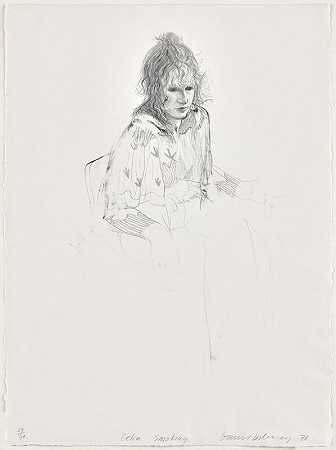 西莉亚吸烟（1973） by David Hockney