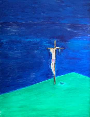 钉十字架（约2009年） by Craigie Aitchison