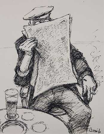 《拿报纸的男人》（C 1965） by Norman Cornish