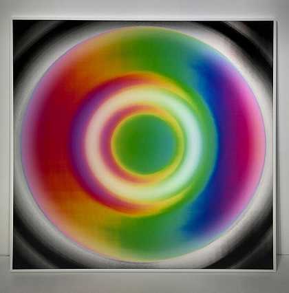 黑色正方形中的透镜光谱圆（2019年） by bruce jefferies reinfeld