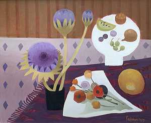 《水果和花朵的静物》（2007） by Mary Fedden