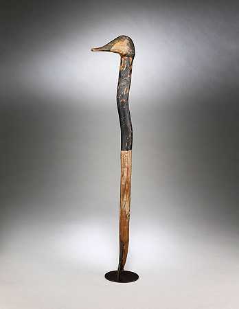 雕刻原始根头鹅棒诱饵（美国——约1920年） by American Wildfowler