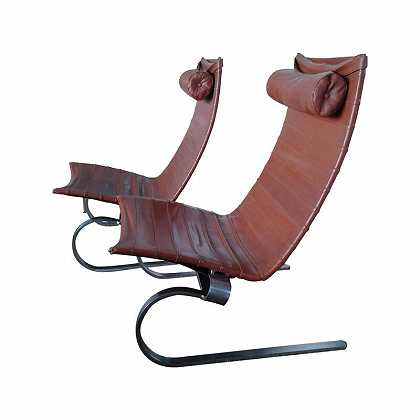 为E.Kold Christensen设计的PK 20休闲椅，1968年（1968年） by Poul Kjærholm