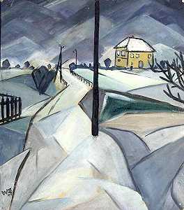 索尔丁附近的雪景（1916年） by Willy Zierath