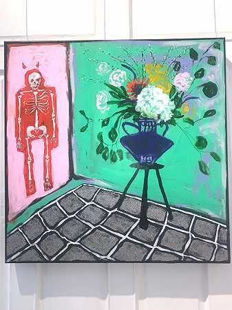 花卉、骷髅和闪光舞池（2020） by Gagnon Chloé