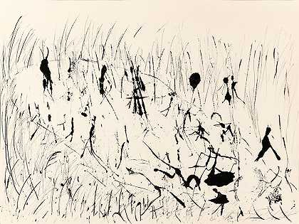 无标题（“paysage上的人”系列），hm 7825，收藏路易吉·莫雷蒂，罗马（1950-52年间执行） by Henri Michaux