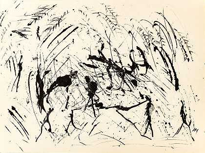 无标题（“paysage”系列中的人物），hm 7823，收藏路易吉·莫雷蒂，罗马（1950-52年间执行） by Henri Michaux