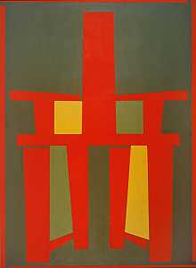 绿色背景的红色靠背椅子（2008） by Mao Xuhui 毛旭辉