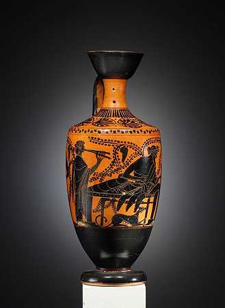 黑色人物列基托斯（被认为是塞弗里斯100的画家）（约公元前510年的阁楼） by Greek