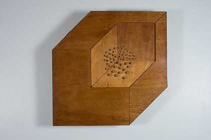 一个立方体中有53个球（1997年） by Pol Bury