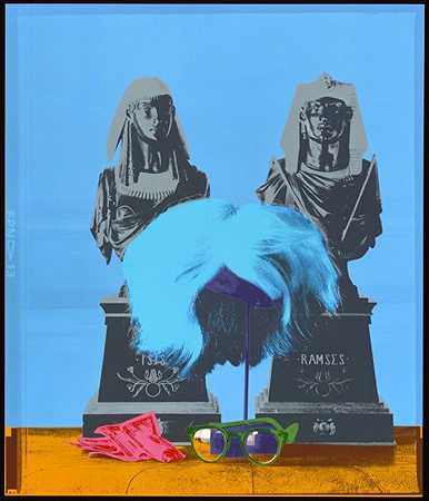 安迪·沃霍尔（Andy Warhol）的假发、眼镜和货币（玛丽莲色彩系列）（1987年） by David Gamble