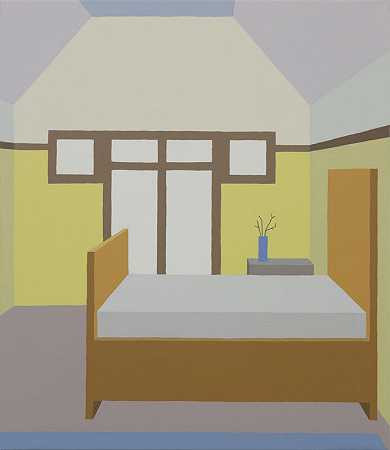伊利诺伊州橡树公园弗兰克·劳埃德·赖特住宅和工作室的卧室（2019年） by Zsofia Schweger