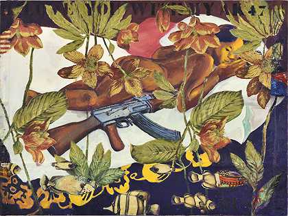 我爱你和我的AK47（D\’après Gauguin）（2019） by Hassan Musa