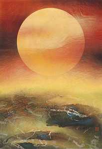 月球运动（约1973年） by Liu Kuo-sung 刘国松
