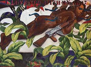 我爱你和我的AK47（D\’après Gauguin）（2019） by Hassan Musa