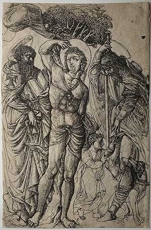 圣塞巴斯蒂安、安东尼和罗奇（1550-1555） by Jean Duvet