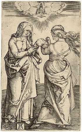 圣母玛利亚与婴儿基督和圣安妮（约1500年） by Albrecht Dürer