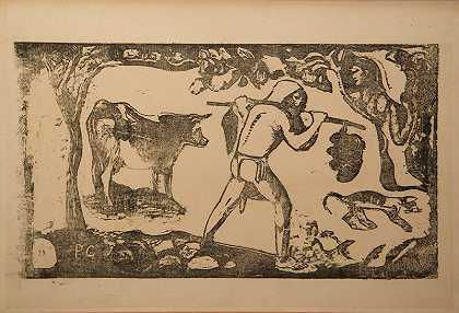 费伊的搬运工[大溪地人携带香蕉]（1898-1899） by Paul Gauguin