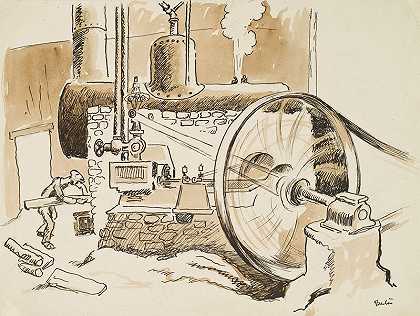 蒸汽发生器（约1940年代） by Thomas Hart Benton