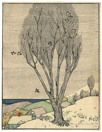 那棵树。[树之泉，灰树。]（1906） by Bror Julius Olsson Nordfeldt